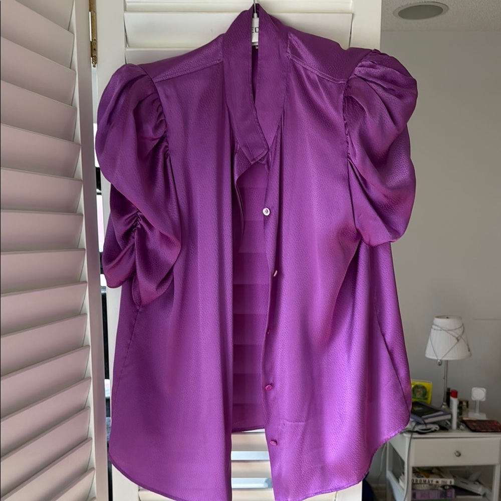 Frame violet silk Gillian top